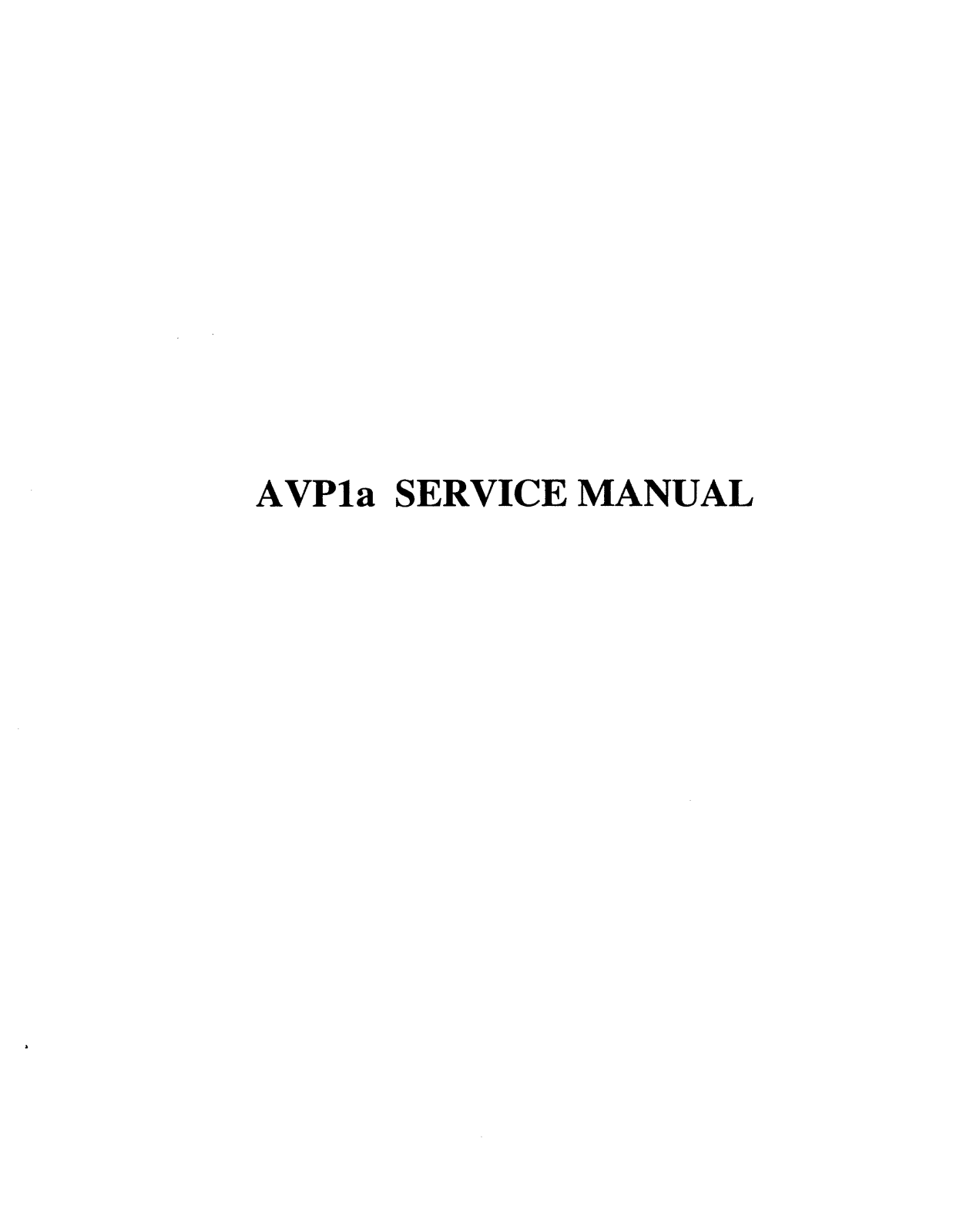 Harman kardon AVP1A Service Manual