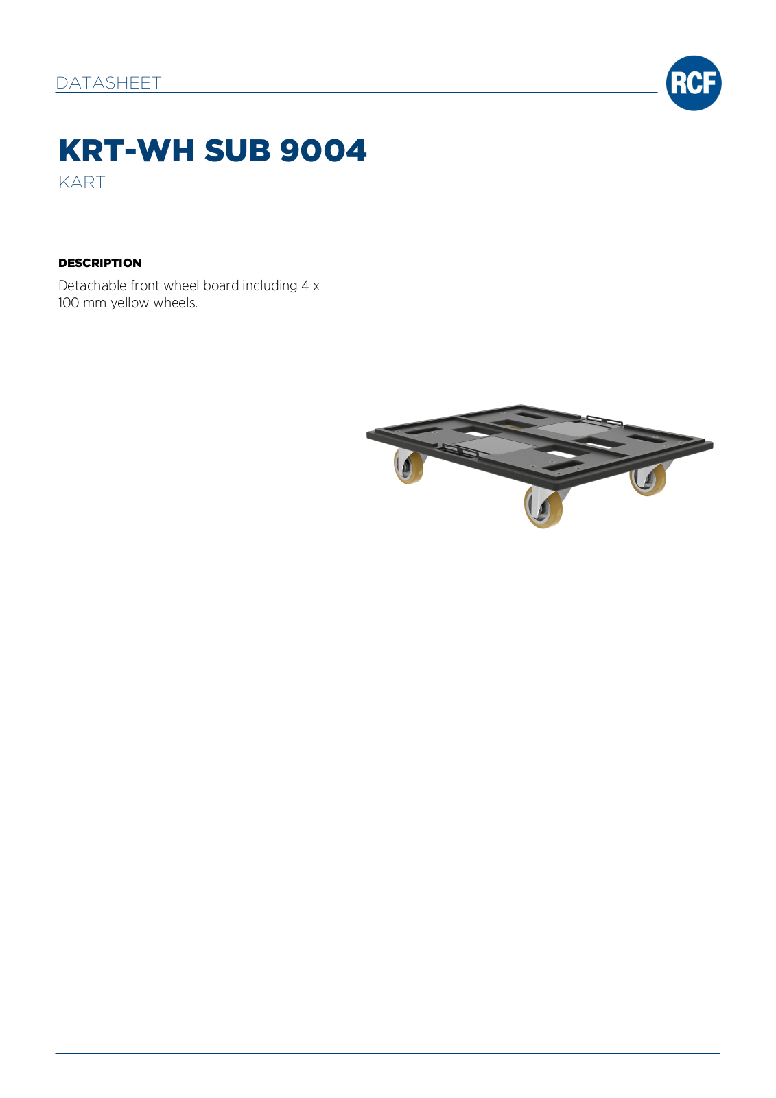RCF AC-KART-SUB9004 Data Sheet