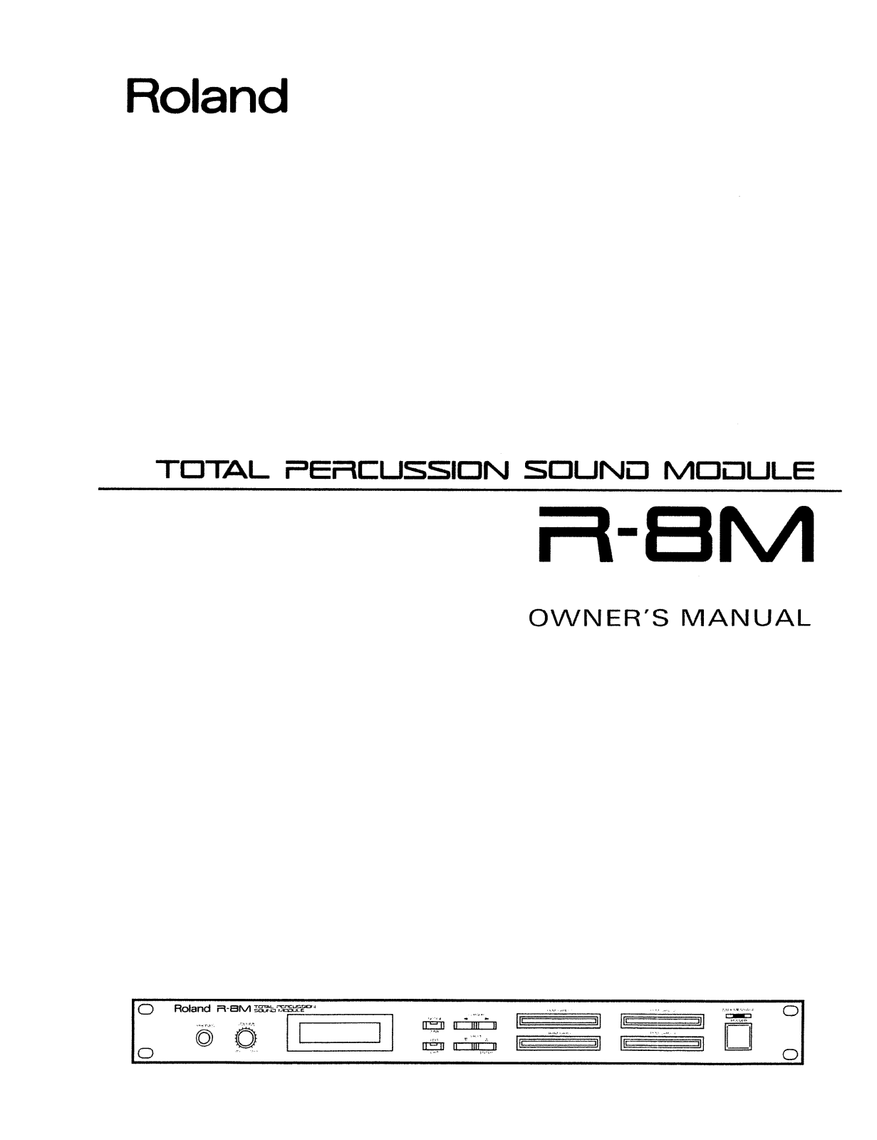 Roland R-8M User Manual