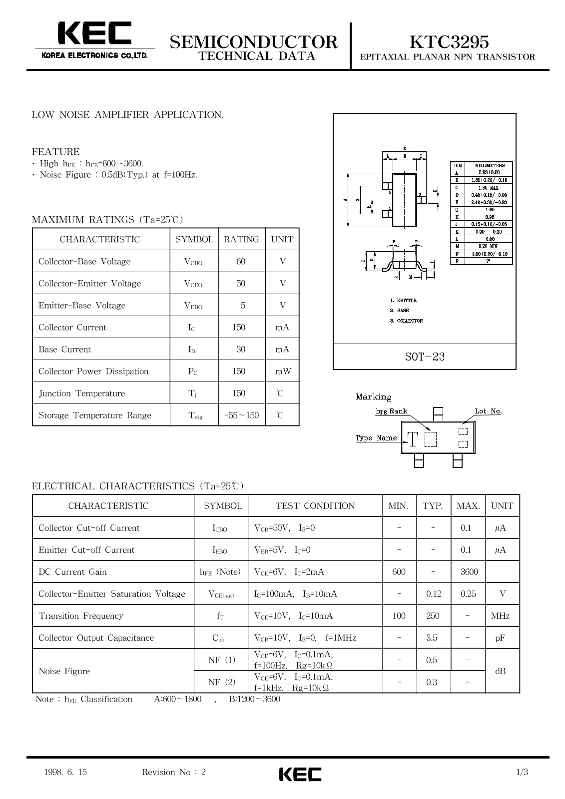 KEC KTC3295 Datasheet