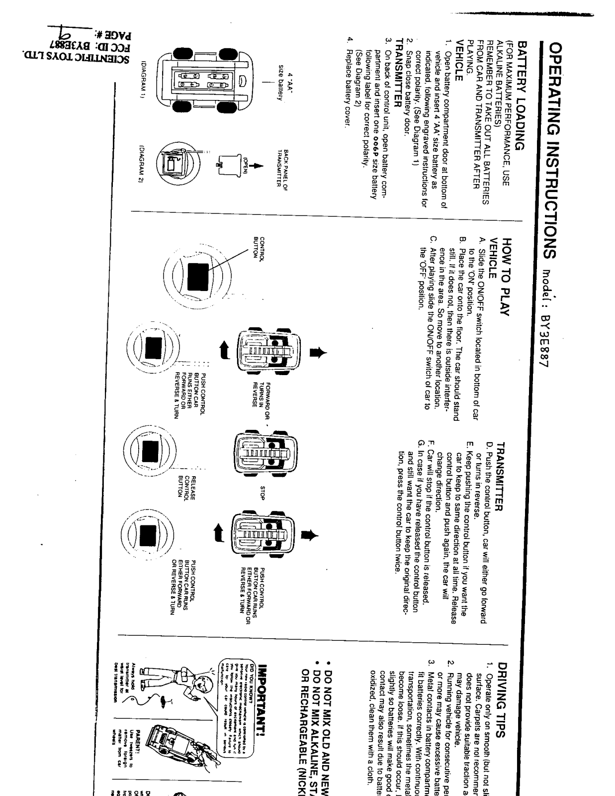 Scientific Toys E887 Users Manual