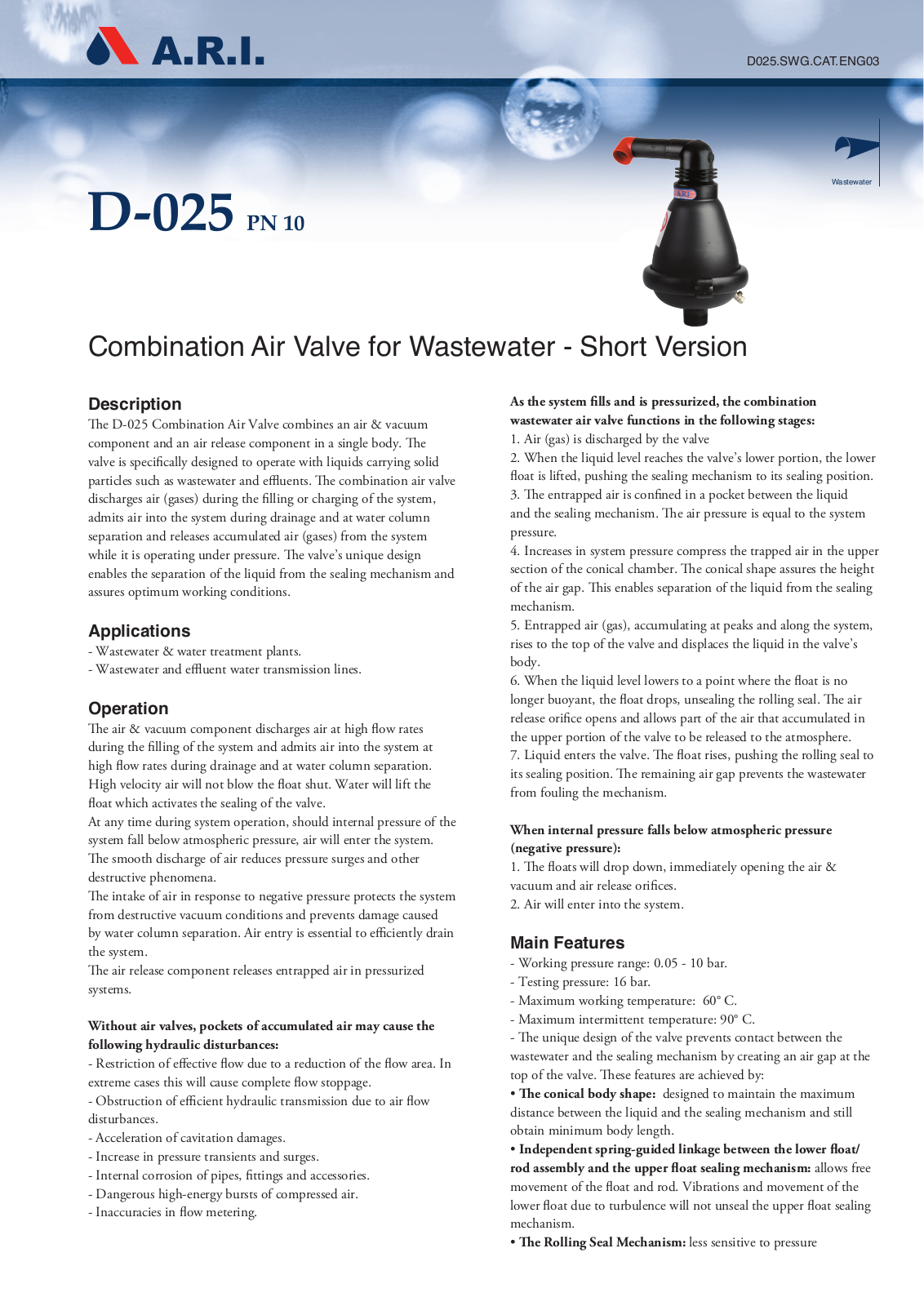 ARI Valve D-025 User Manual