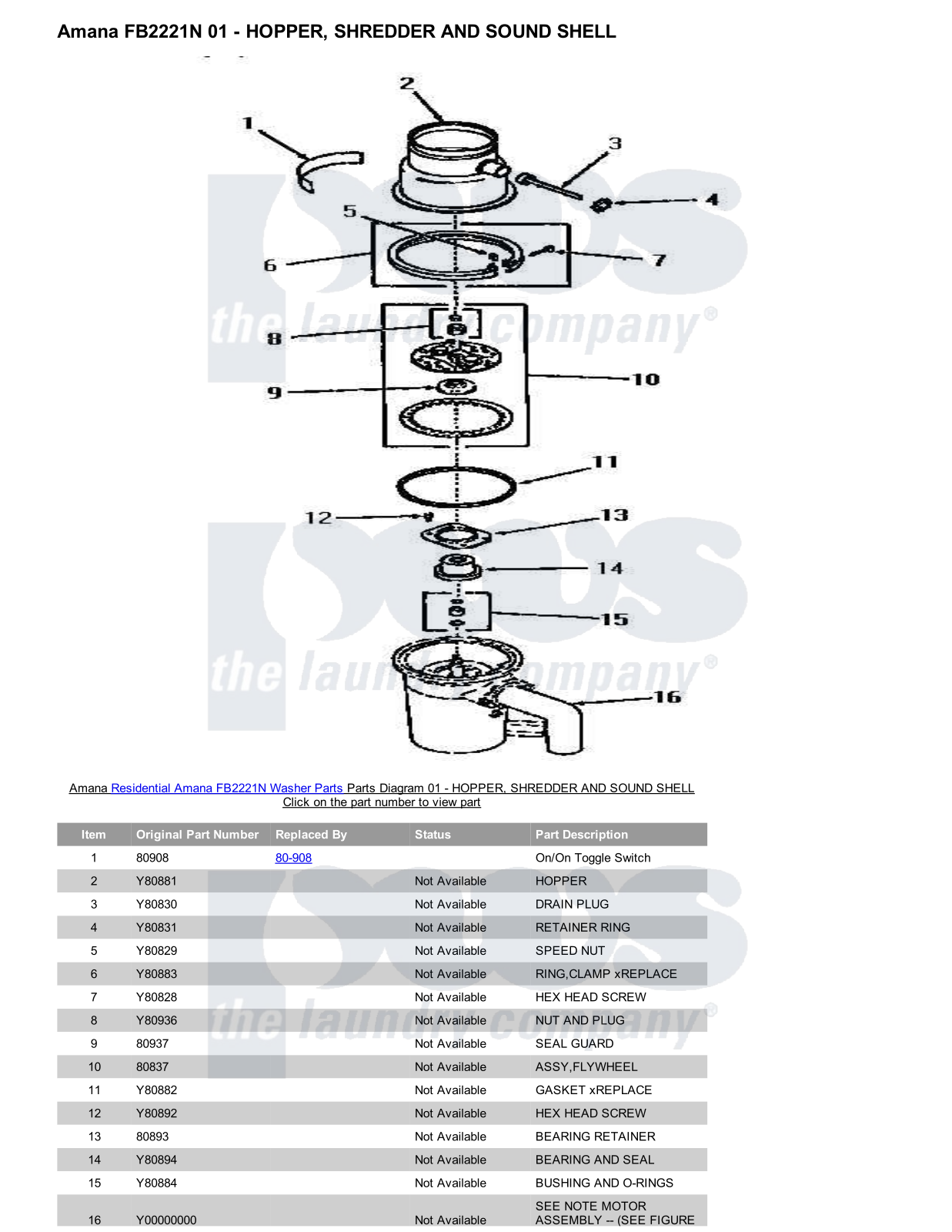 Amana FB2221N Parts Diagram