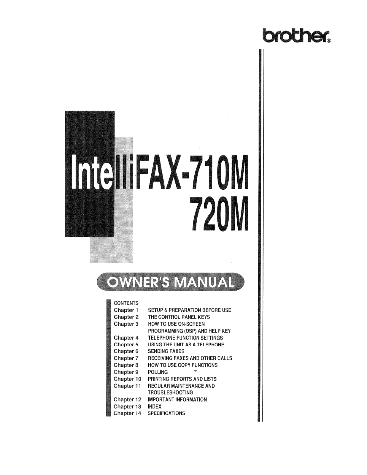 Brother FAX 710M User Manual