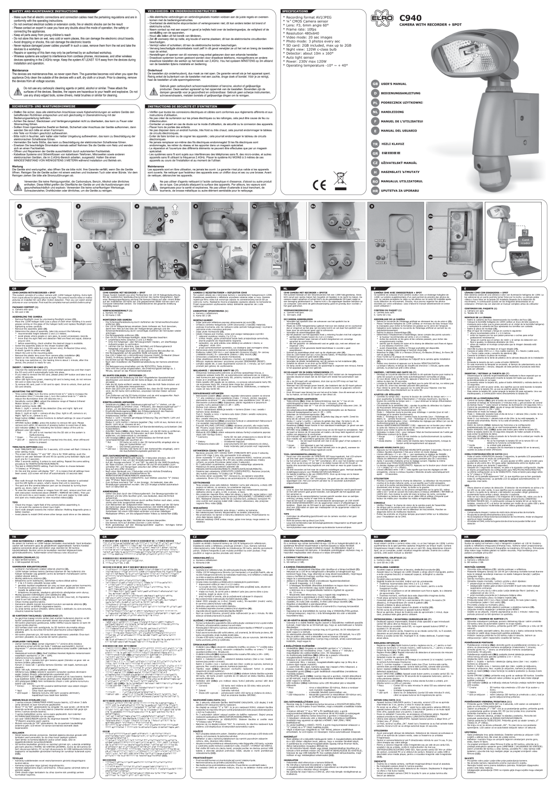 Elro C940 User Manual