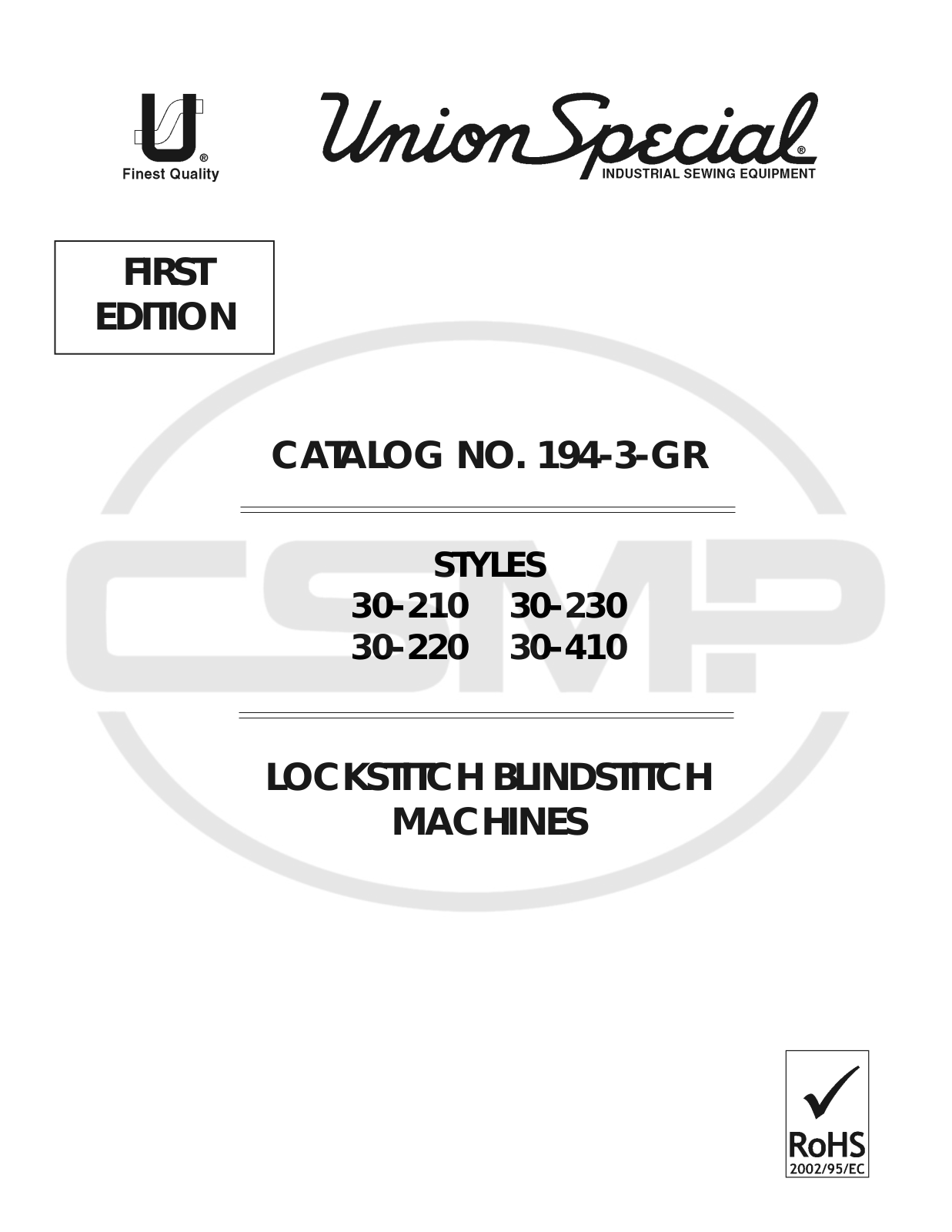 Union Special 194-3 GR Parts Book