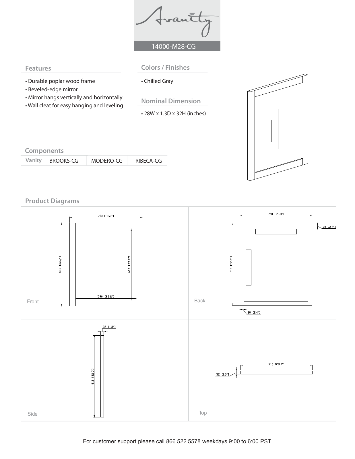 Avanity 14000M28CG Diagram