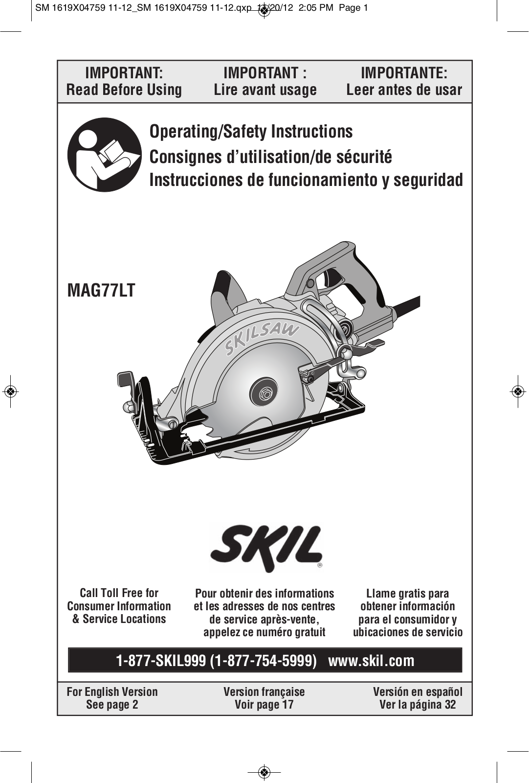 Skil MAG77LT User Manual