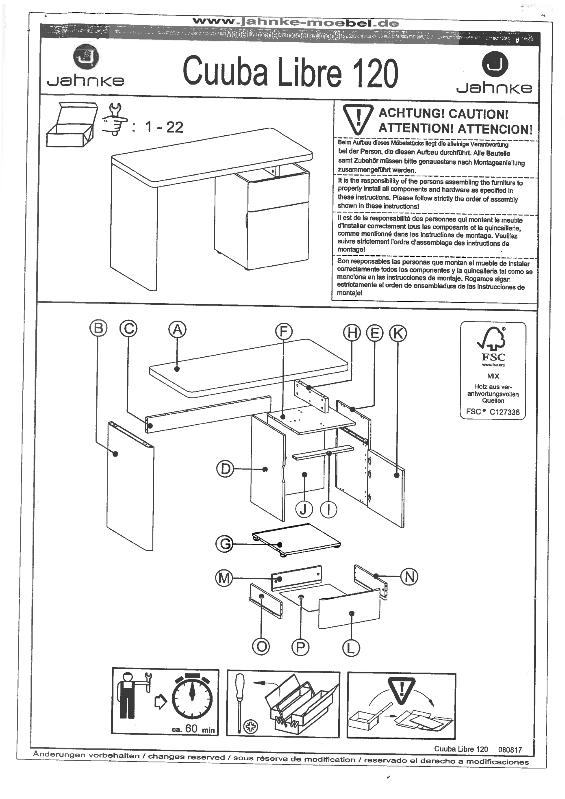 Jahnke CU Libre 120 Assembly instructions