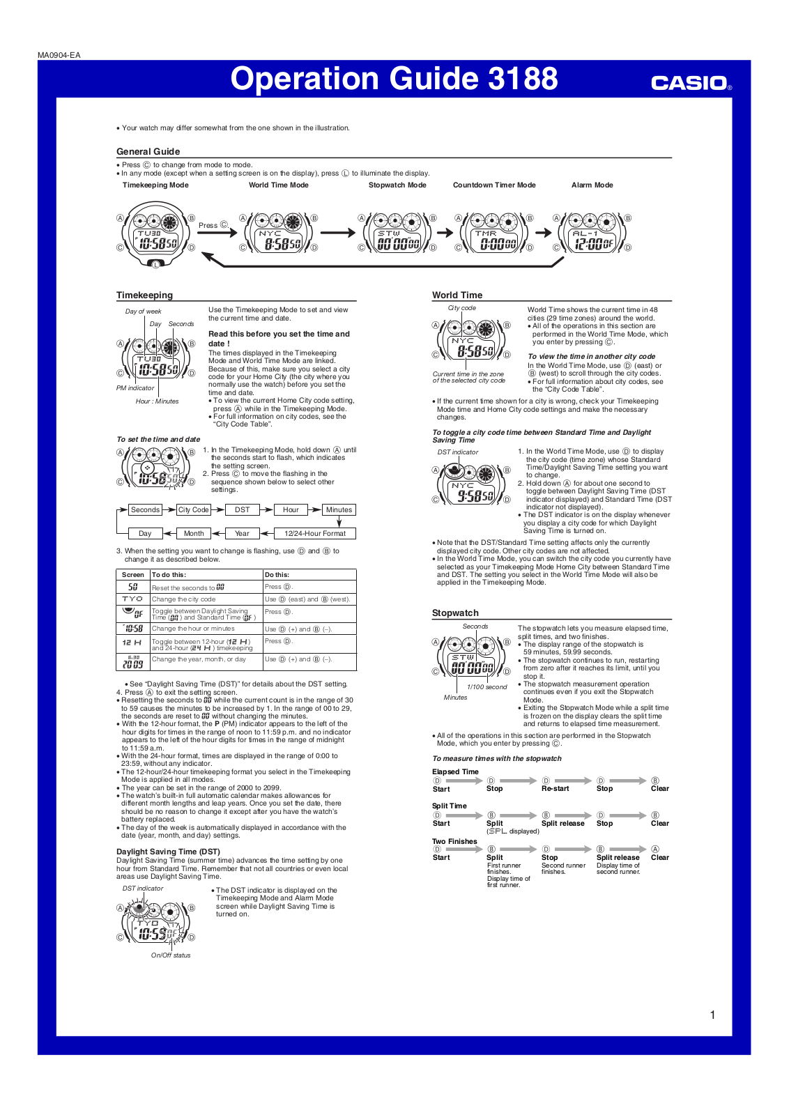 Casio 3188 Owner's Manual