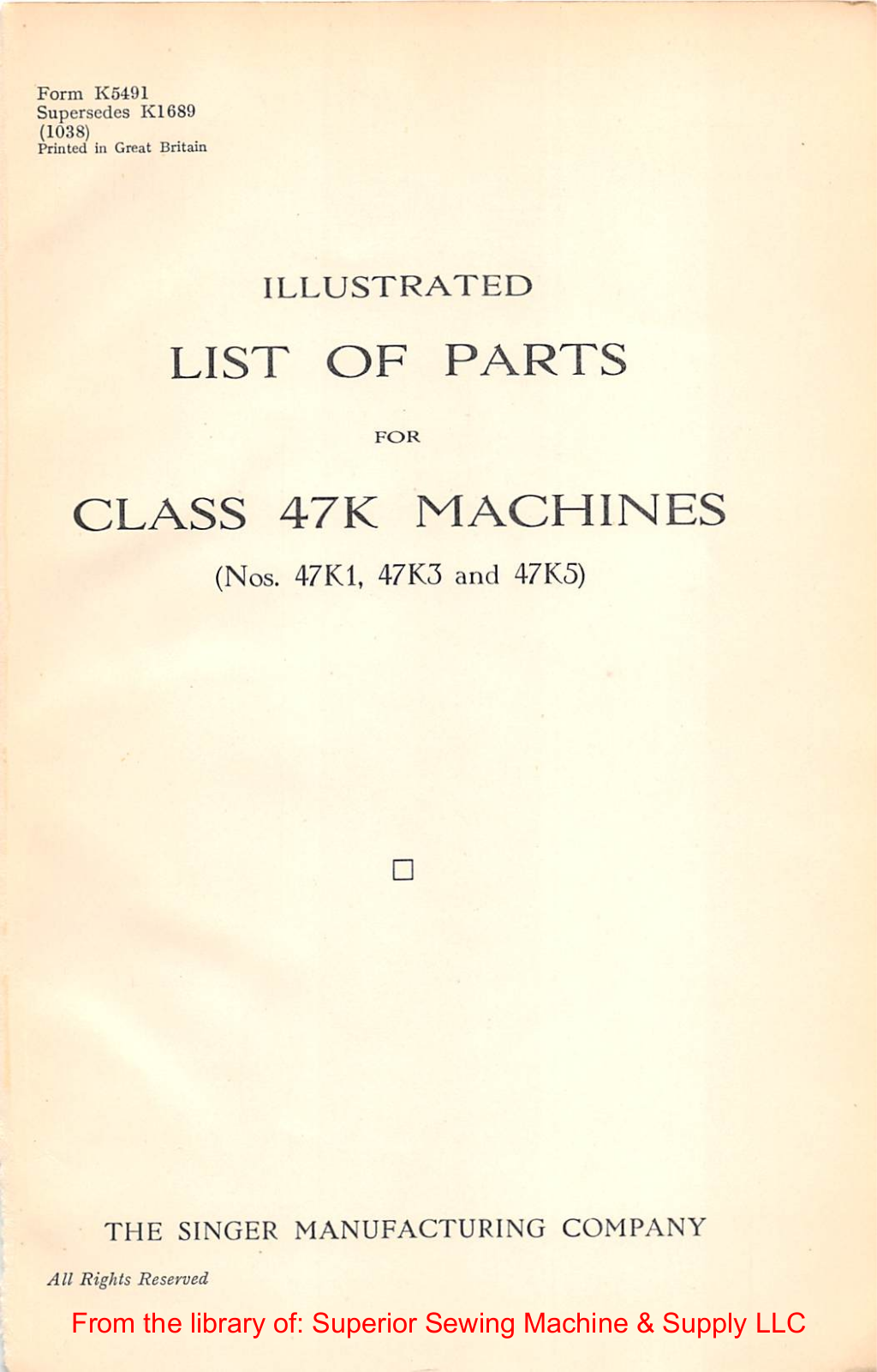 Singer 47K1, 47K3, 47K5 User Manual - ManualMachine.com