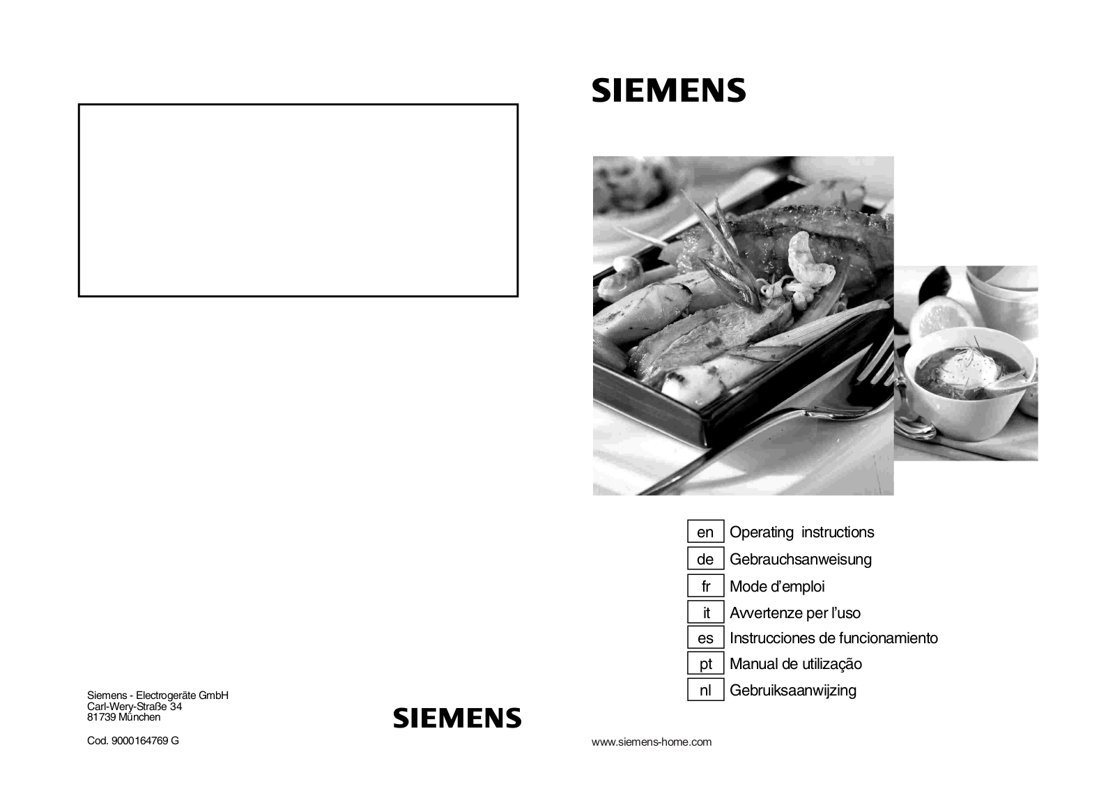 SIEMENS EC675PB20E, EC775SB20E, EC775QB20E User Manual