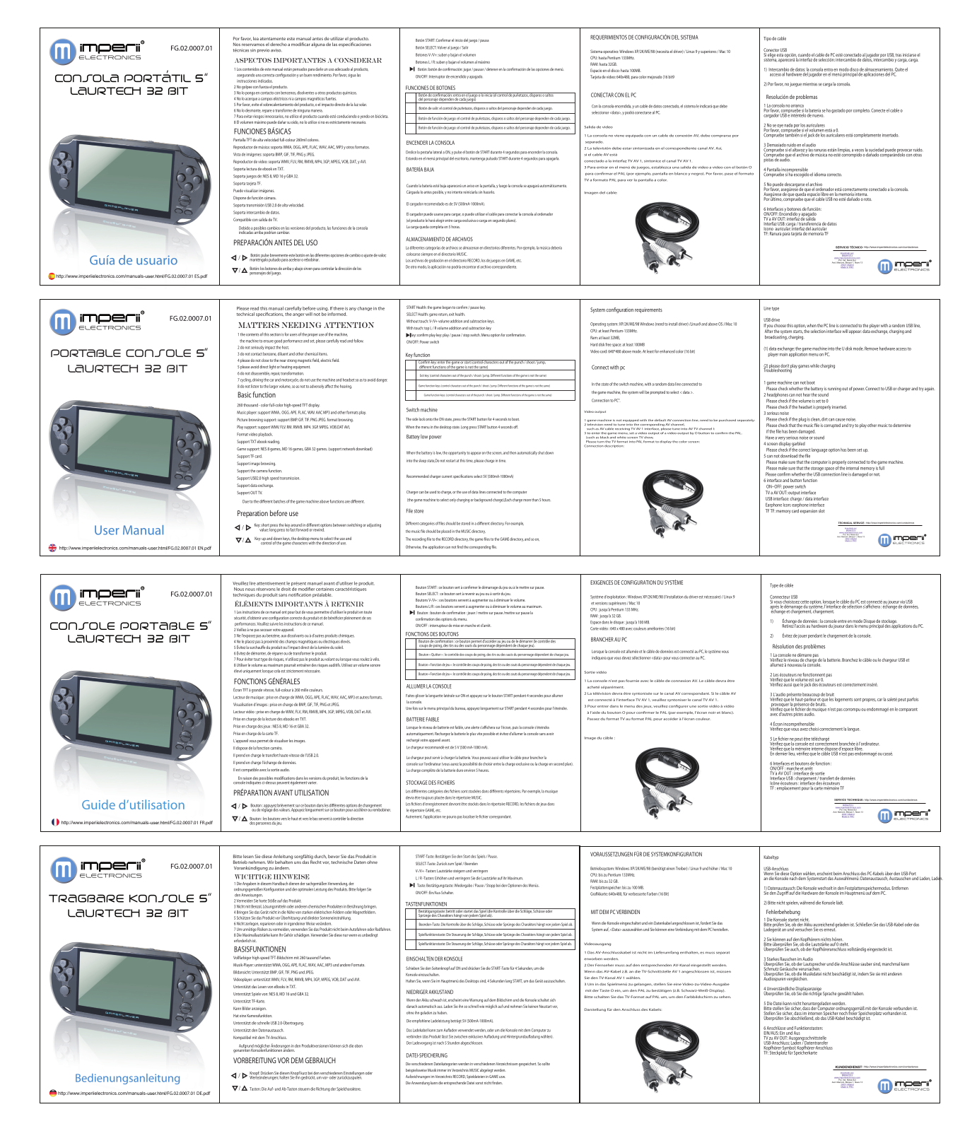 imperii Portable Console 5″ Lautrec 32 Bit User Manual