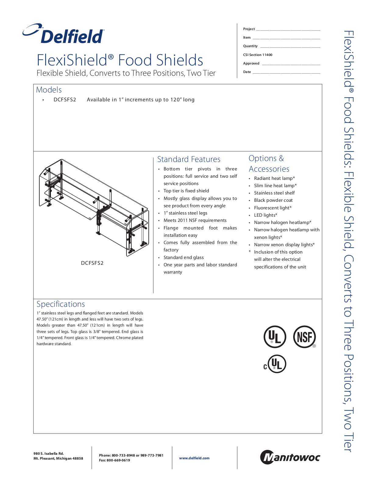 Delfield DCFSFS2 User Manual