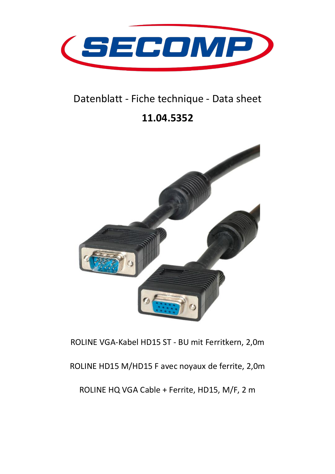 ROLINE 11045352 Datasheet - ManualMachine.com