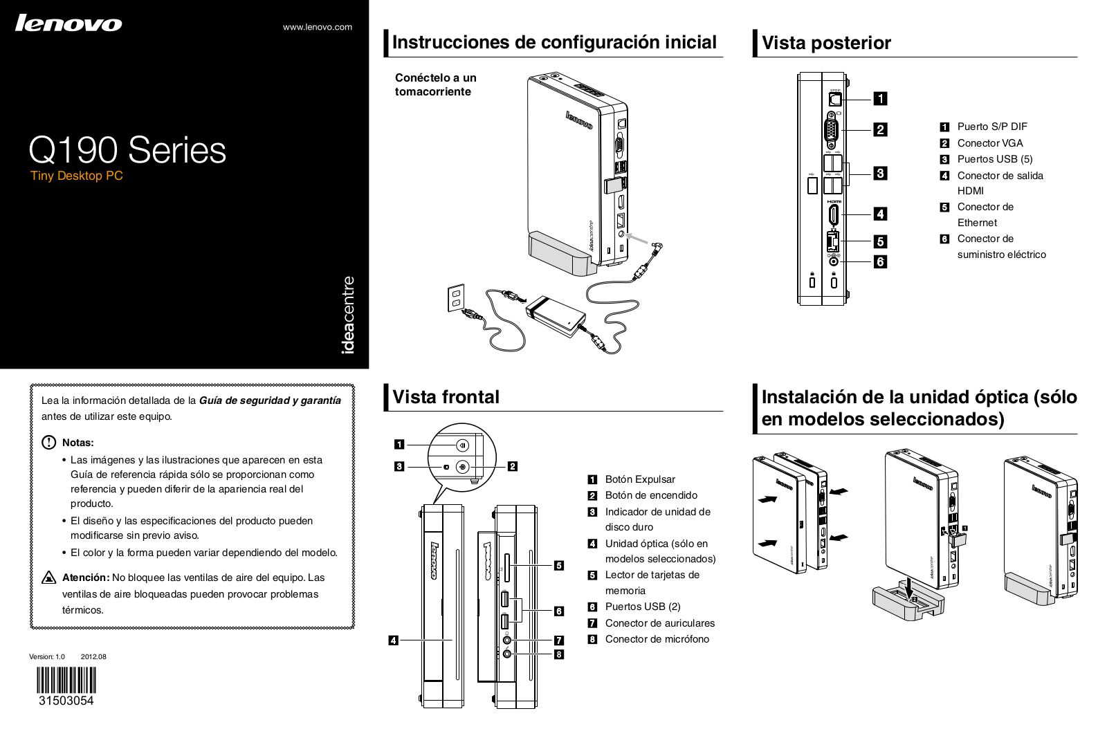 Lenovo IdeaCentre Q190 Series Quick Start Guide