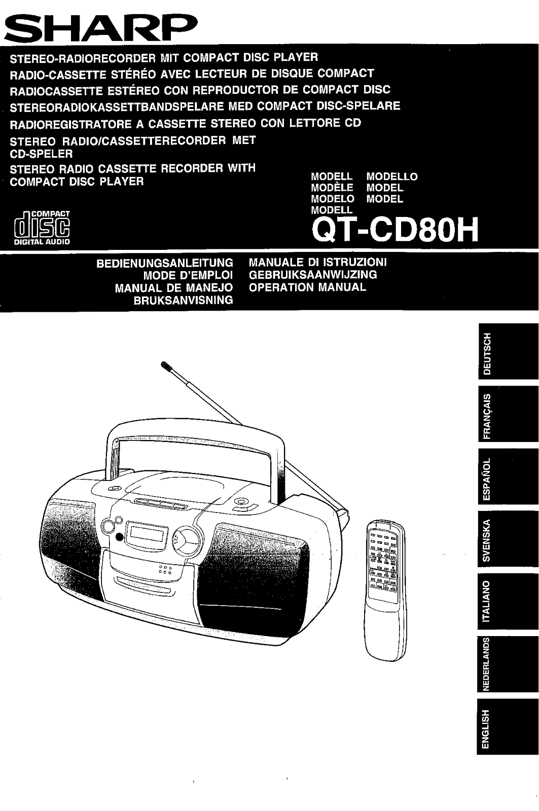 Sharp QT-CD80H User Manual