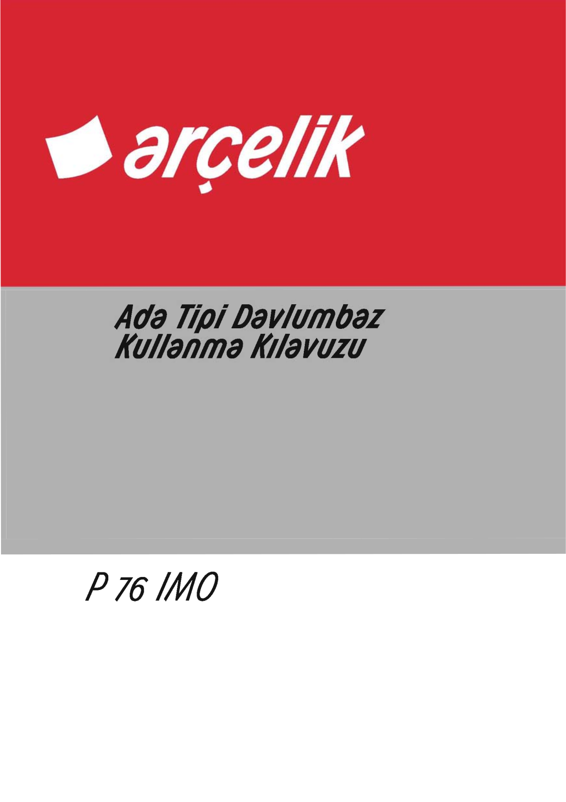 Arçelik P76IMO User manual