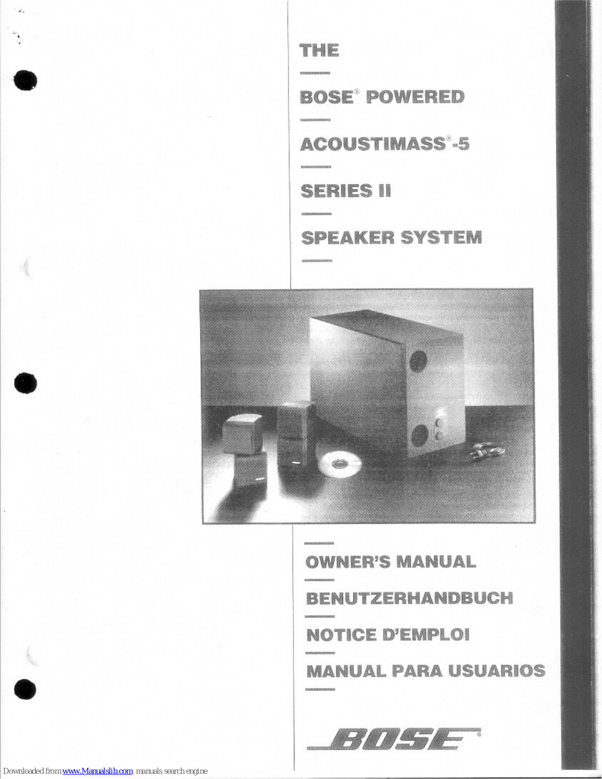 Bose Acoustimass 5 Series II Powered, Acoustimass-5 Series II Owner's Manual