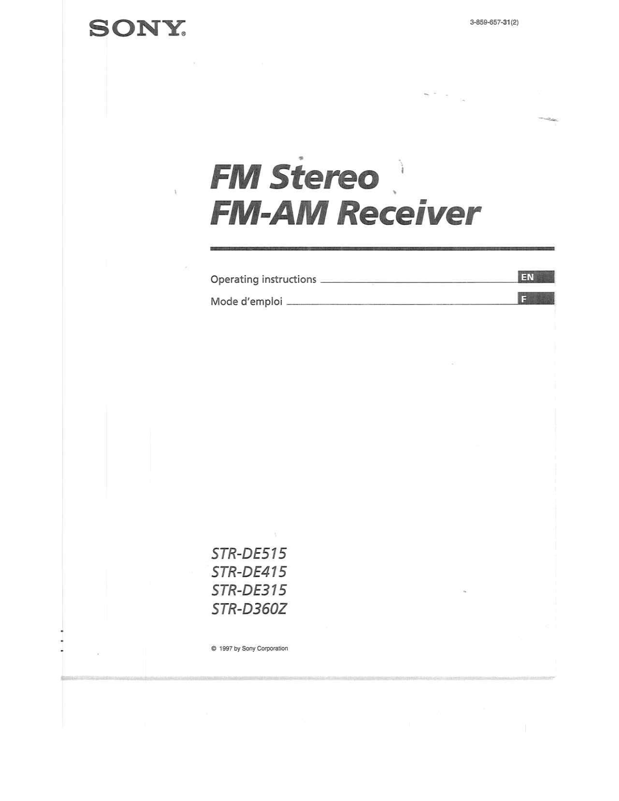 Sony STRD360Z User Manual