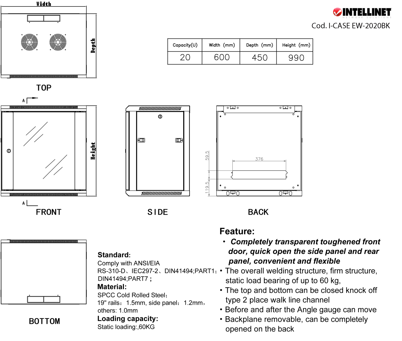 Intellinet I-CASE EW-2020BKI Drawing - ManualMachine.com