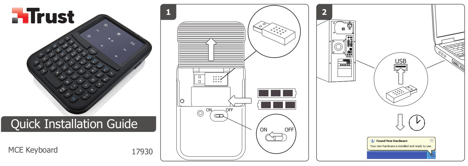 Trust 17930, MCE Keyboard Quick Installation Guide