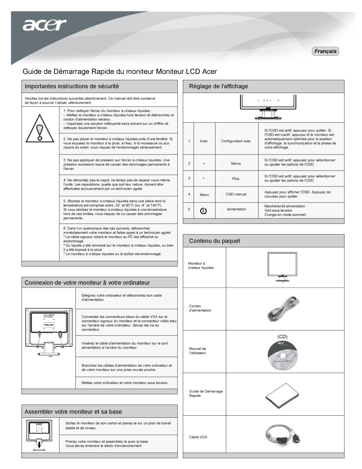 ACER AL1716 User Manual