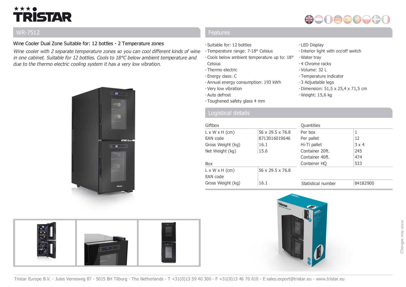 Tristar WR-7512 User Manual