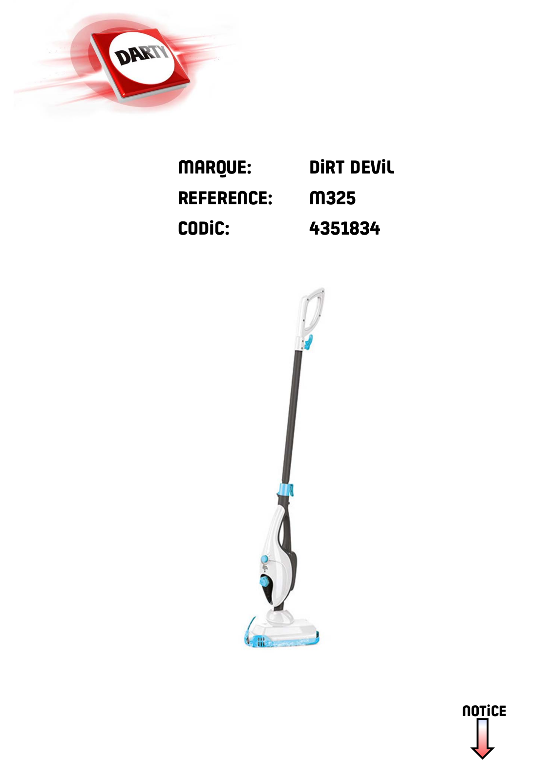 Dirt devil M325 User Manual