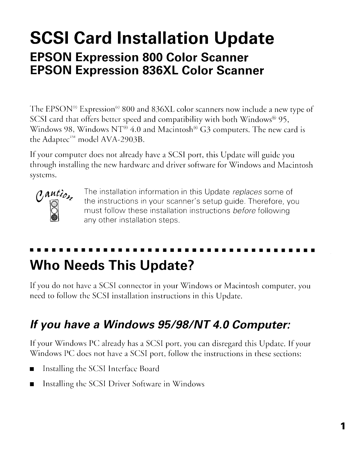 Epson Expression 836XL Setup Guide