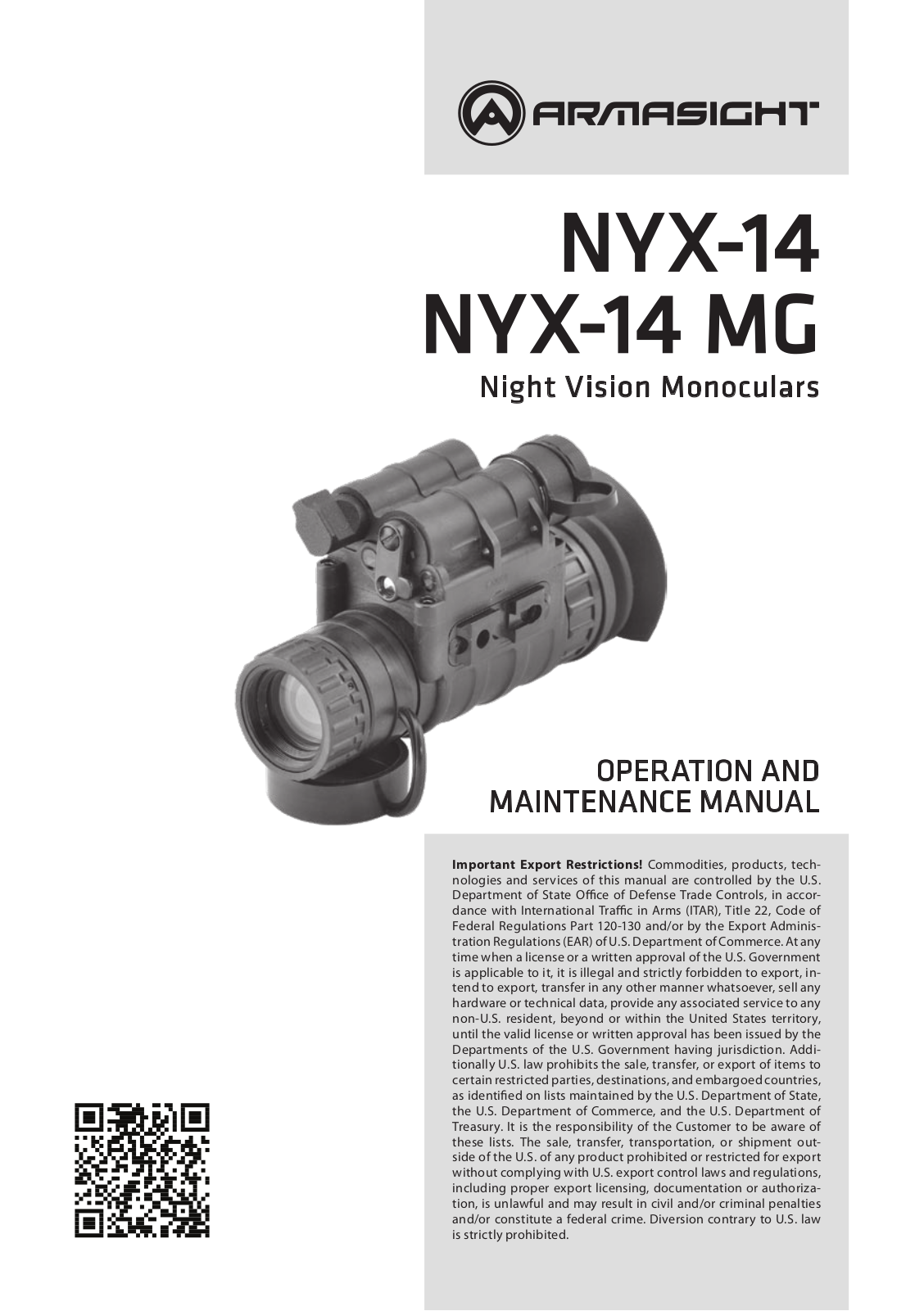 Armasight NSMNYX1401F9DA1 User Manual