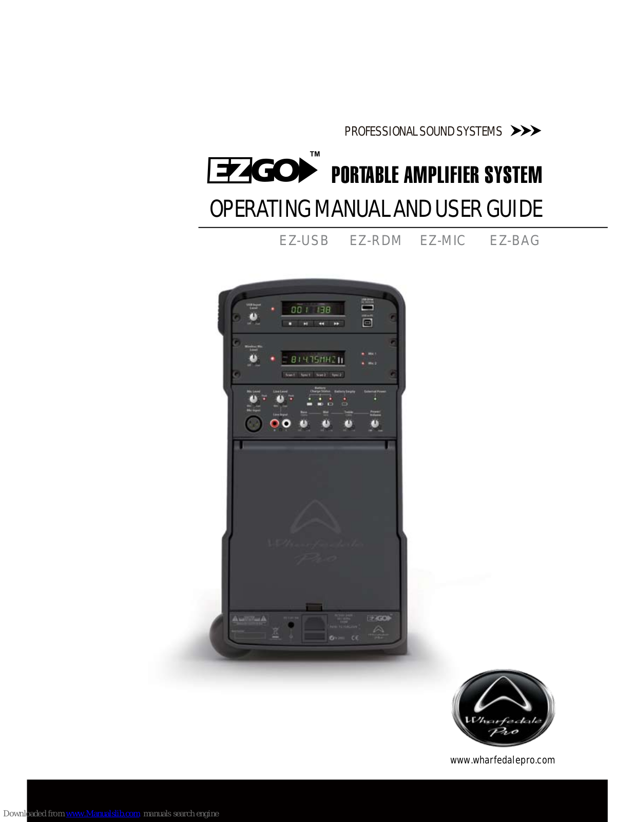 Ezgo EZ-RDM, EZ-MIC, EZ-USB, EZ-BAG Operating Manual And User Manual