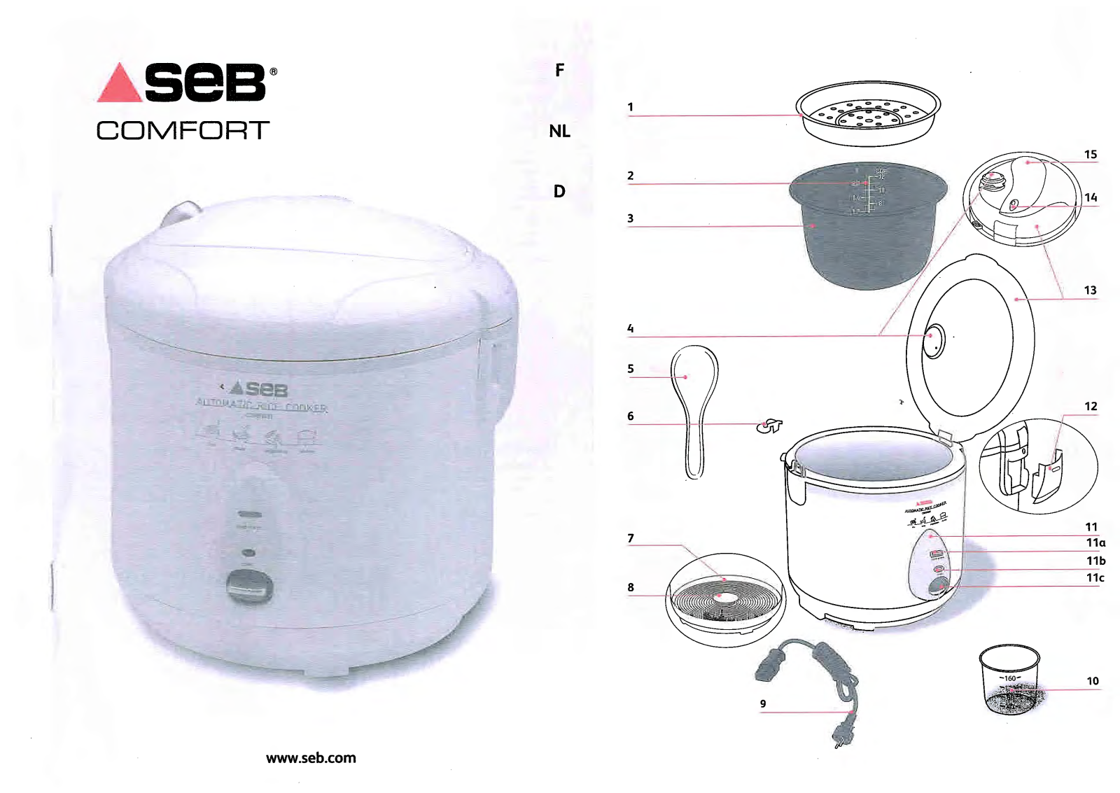 SEB Cuiseur Auto Confort User Manual