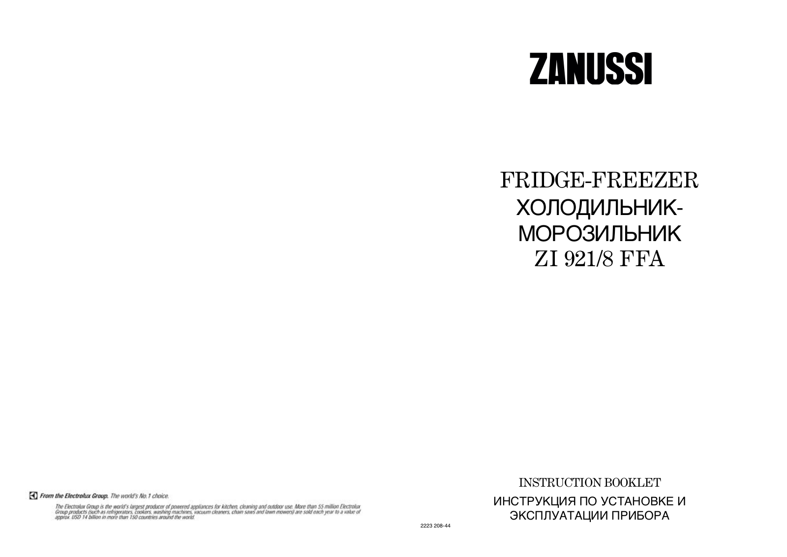 Zanussi ZI921/8FFA User Manual