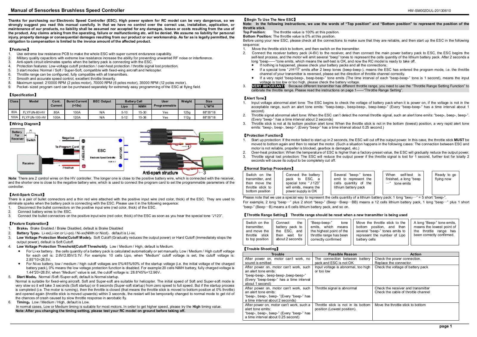 Hobbywing FlyFun-100A-HV User Manual