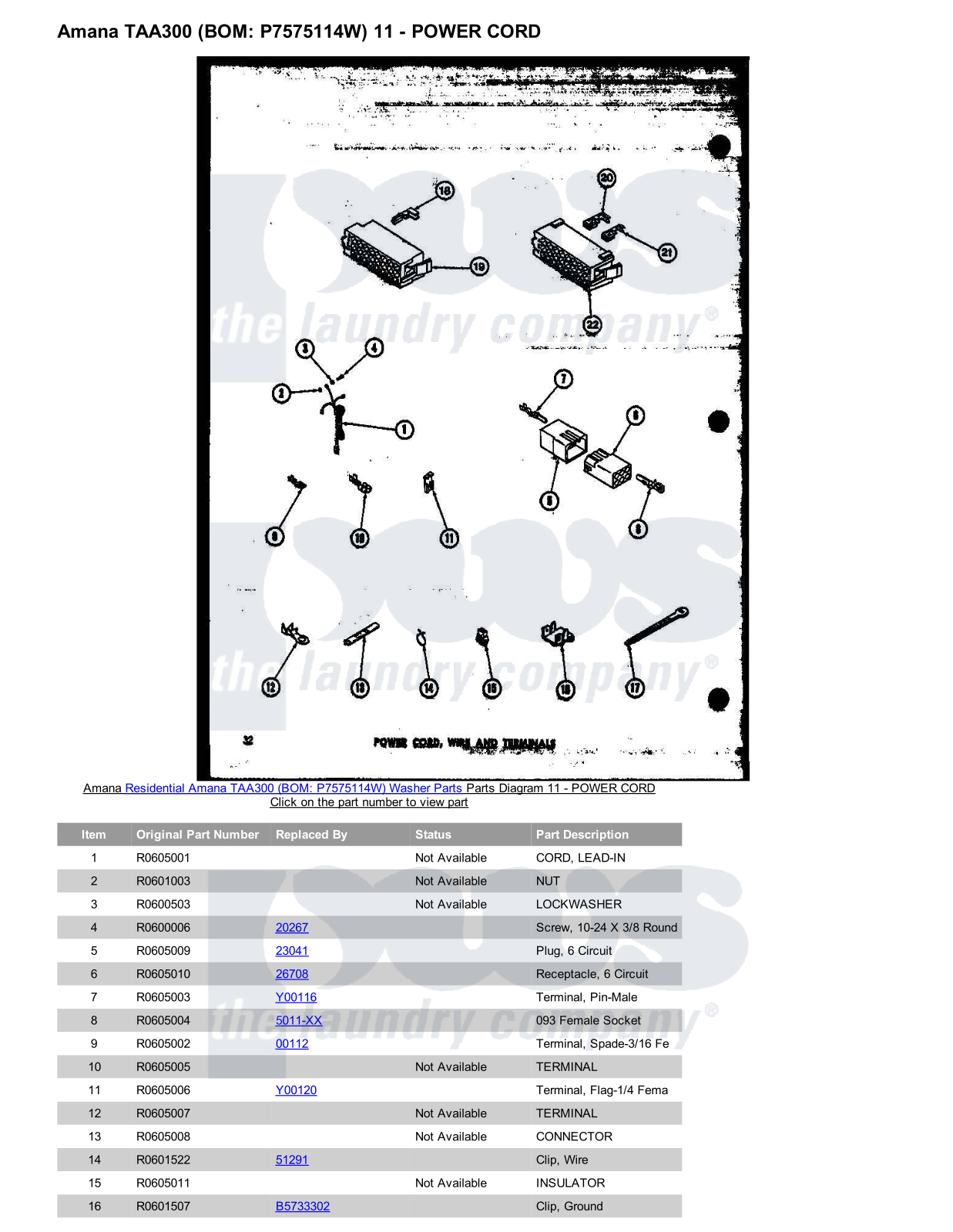 Amana TAA300 Parts Diagram