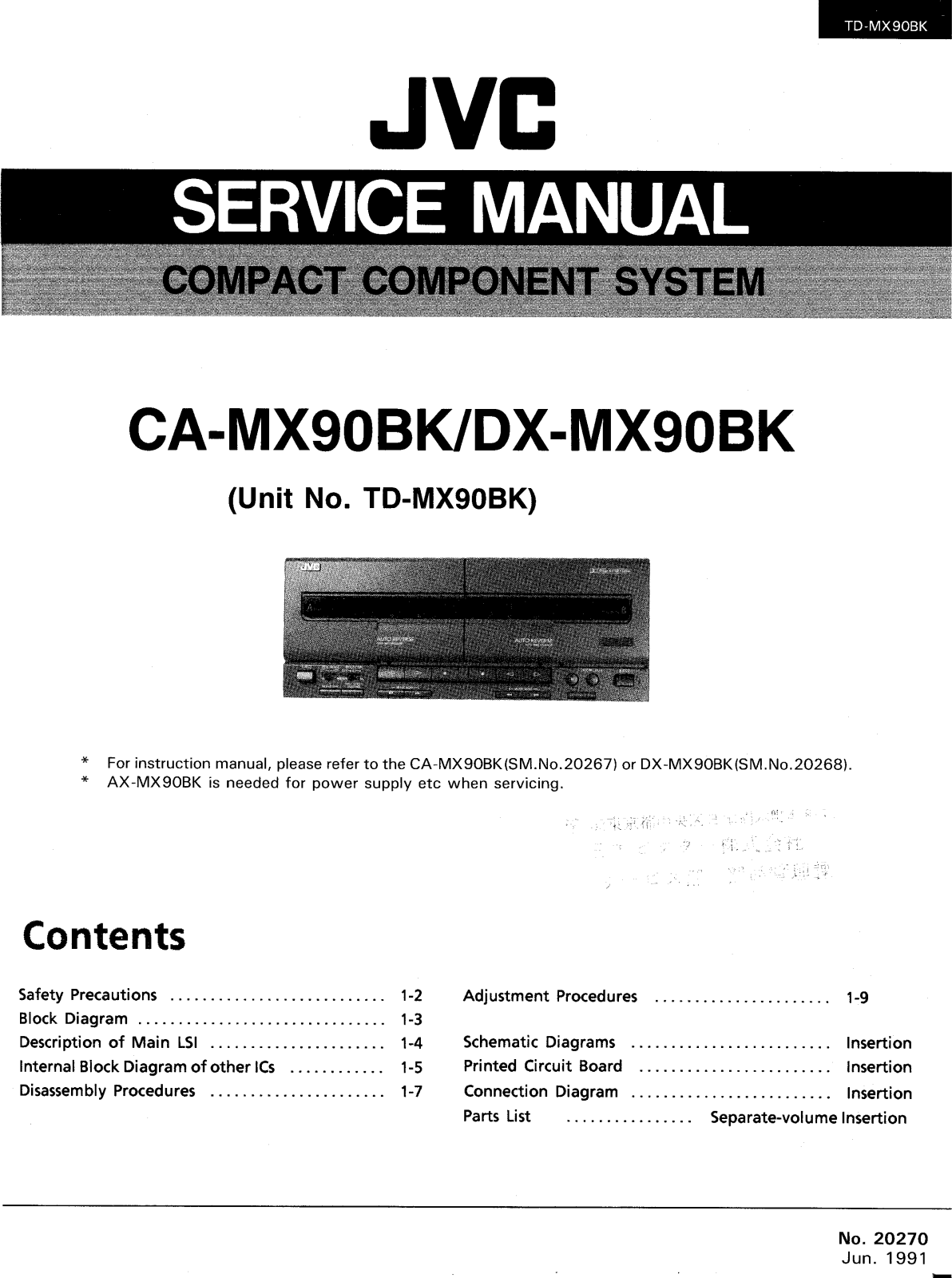 JVC CAMX-90-BK Service manual