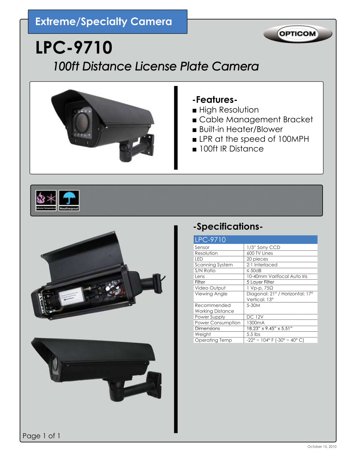 Opticom LPC-9710 DATASHEET