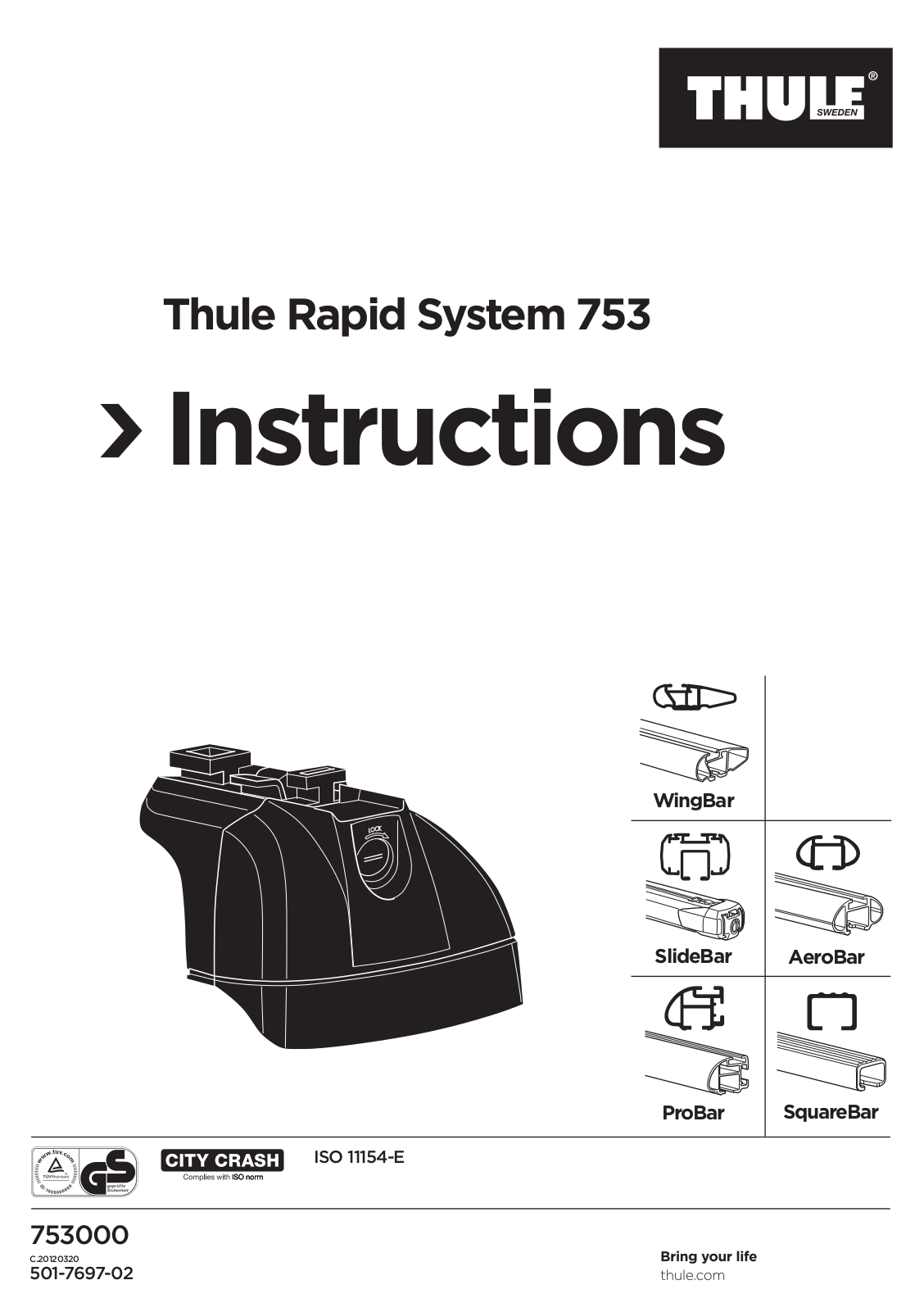 Thule 753 User Manual