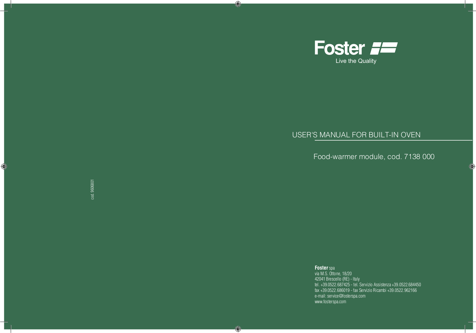 Foster Food-warmer module User Manual