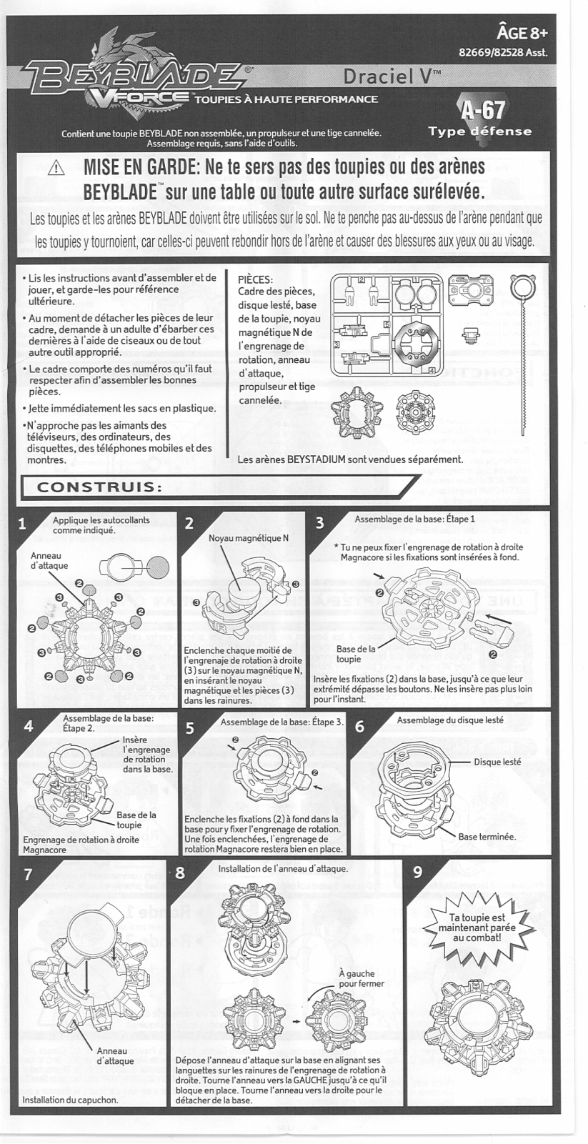 HASBRO Beyblade Draciel V VForce User Manual