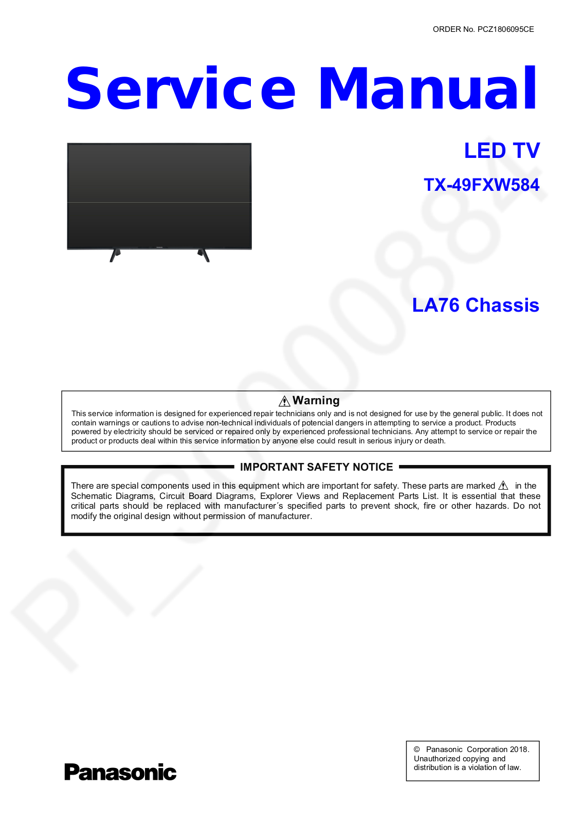 Panasonic TX-49FXW584 Schematic