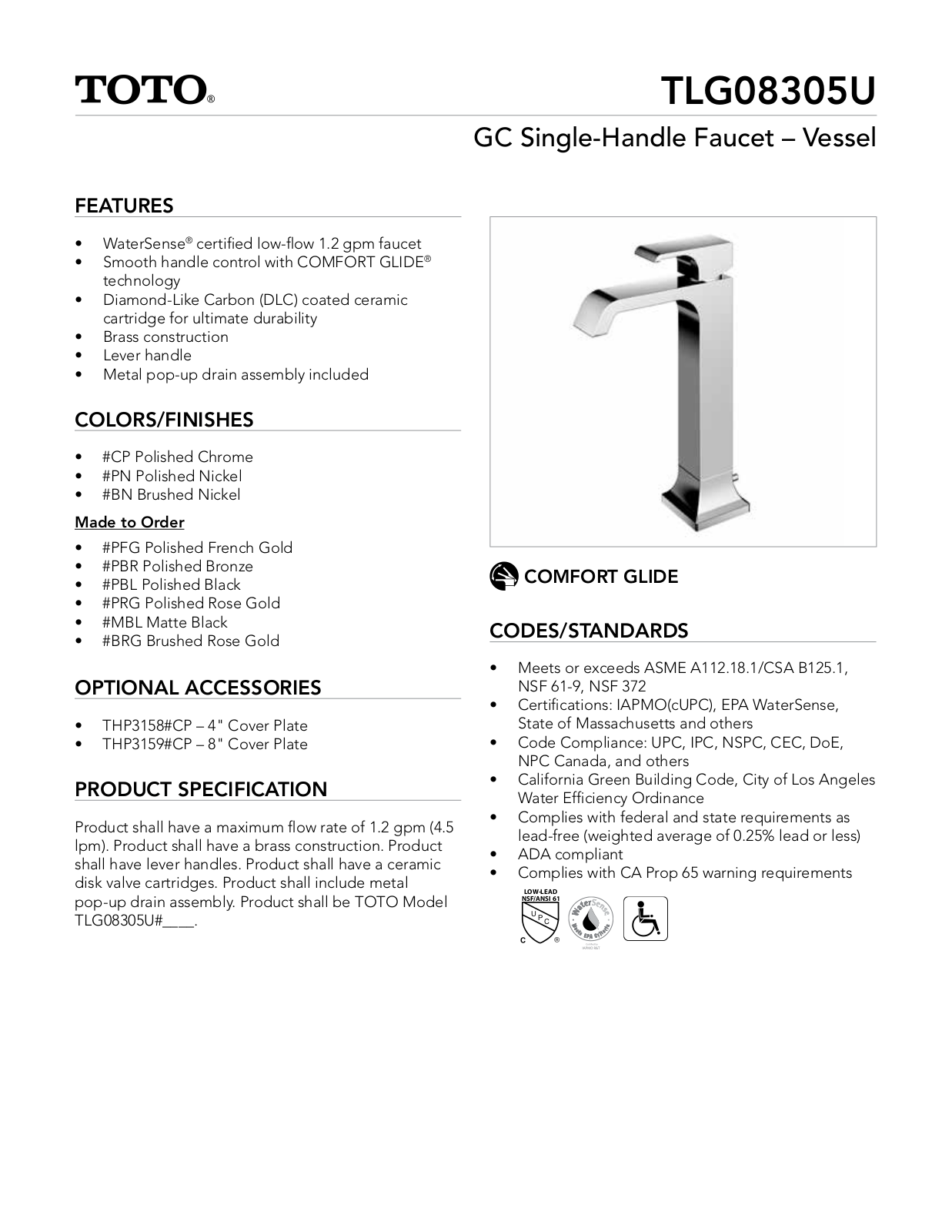 TOTO SBSA1639 Specifications - ManualMachine.com