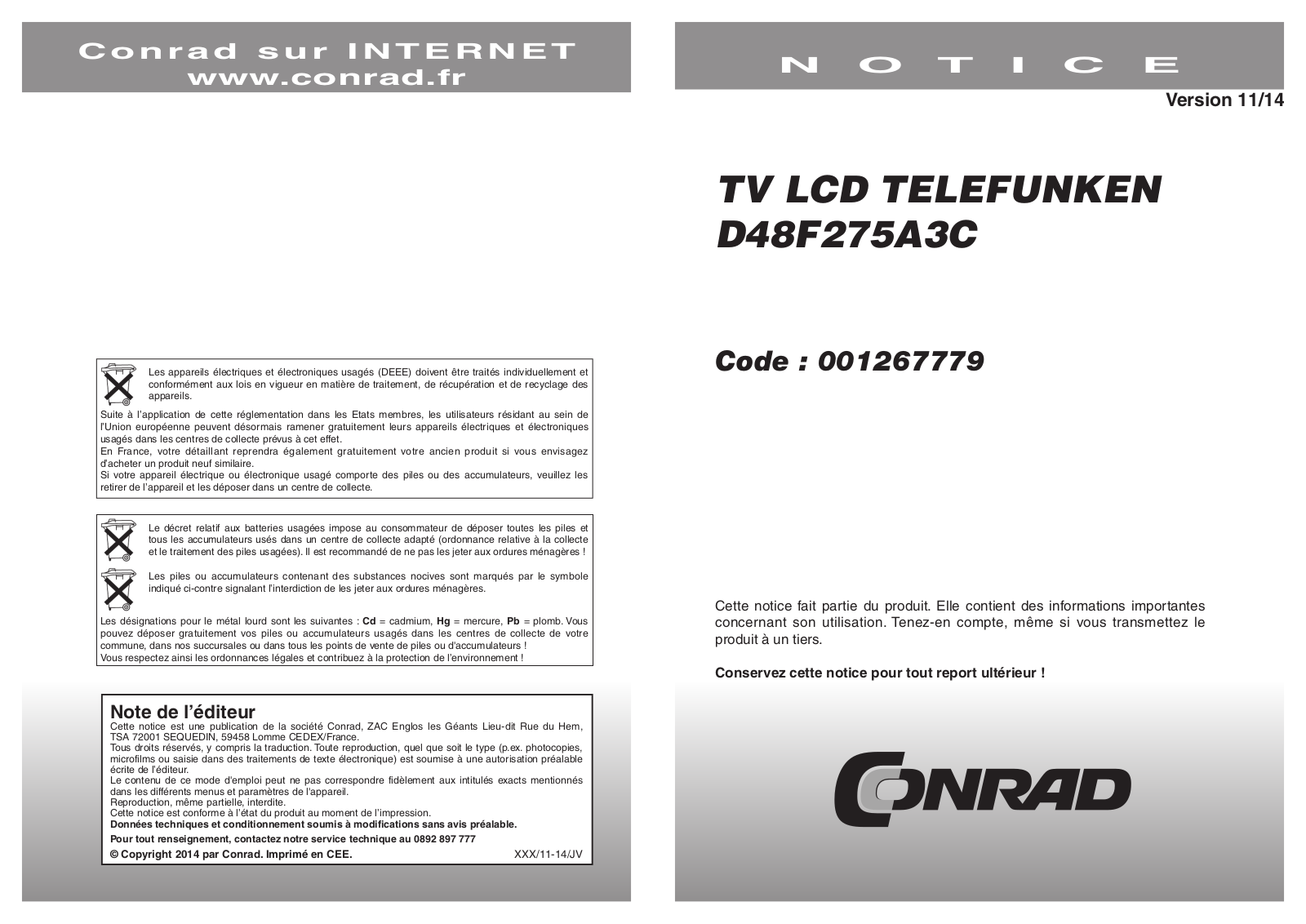 Telefunken D48F275A3C User guide