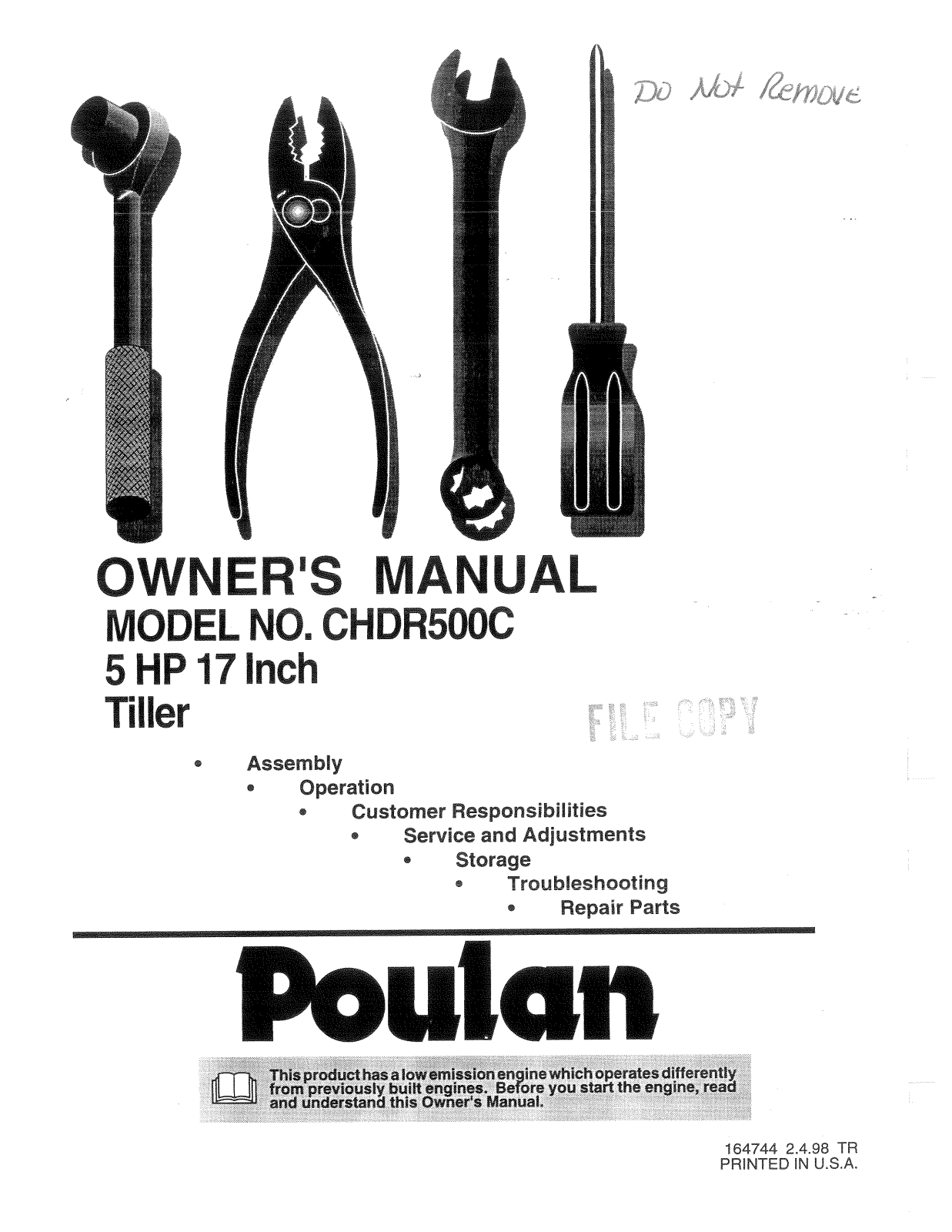 Poulan 164744 User Manual