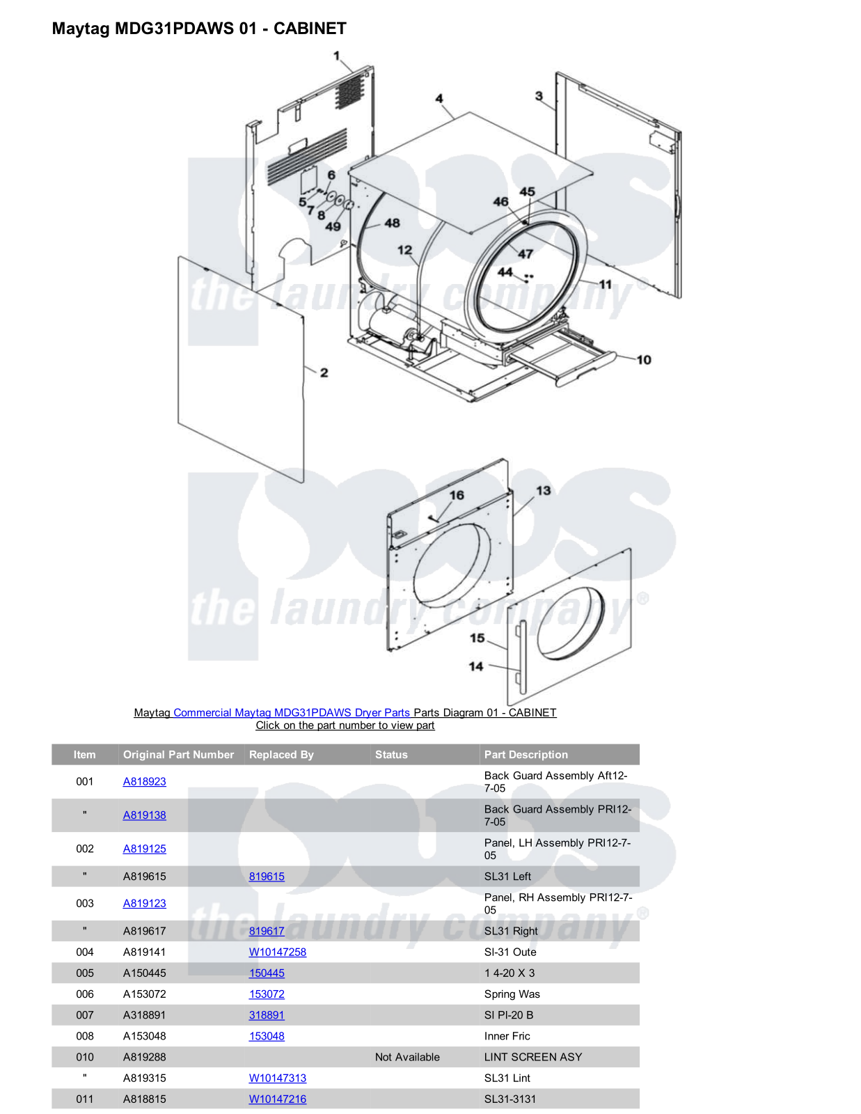 Maytag MDG31PDAWS Parts Diagram