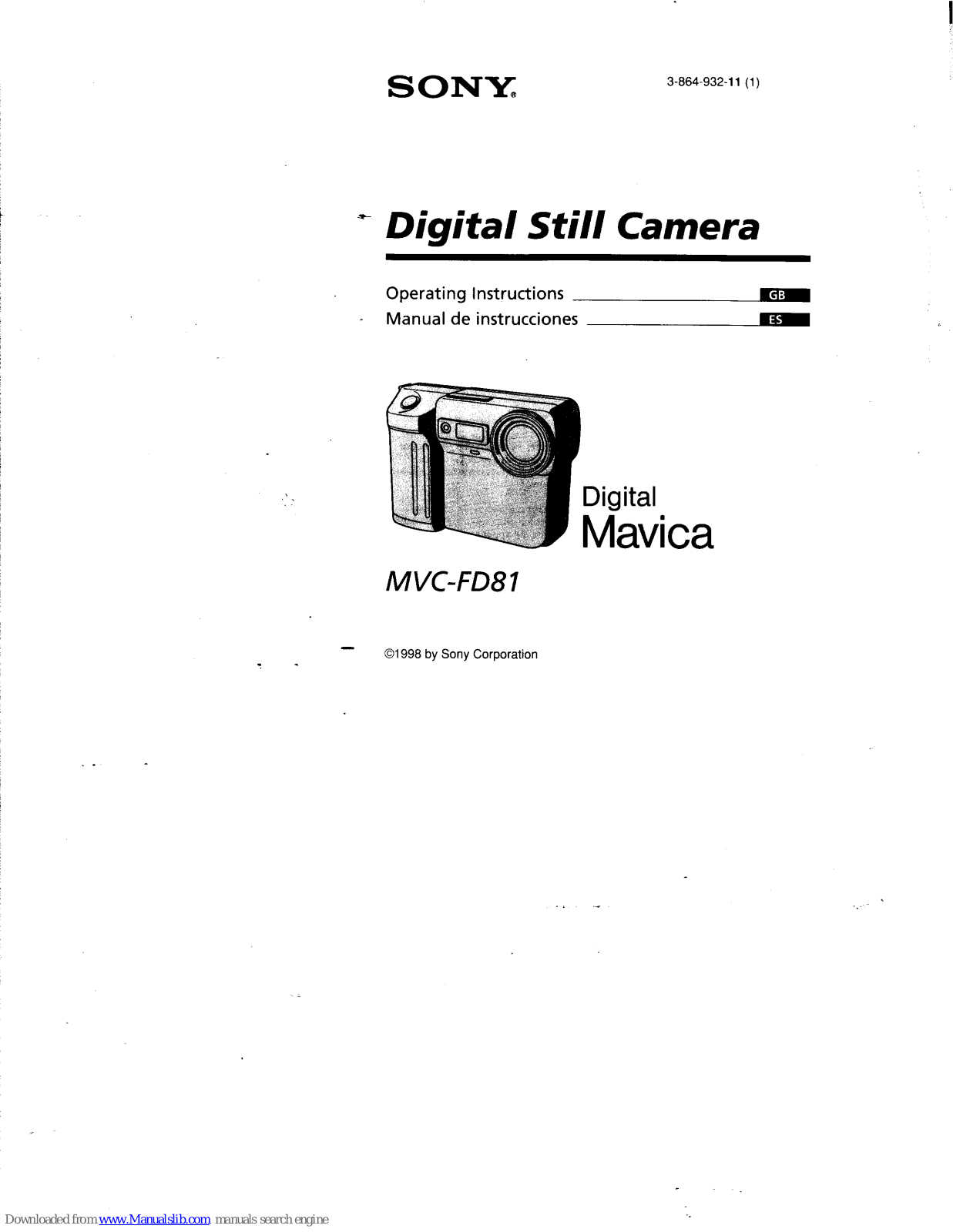 Sony MVC-FD81 Operating Instructions (primary manual) Operating Instructions Manual