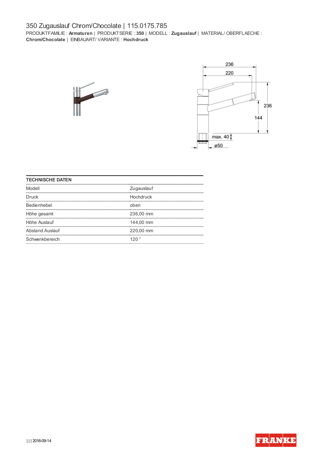 Franke 115.0175.785 Service Manual