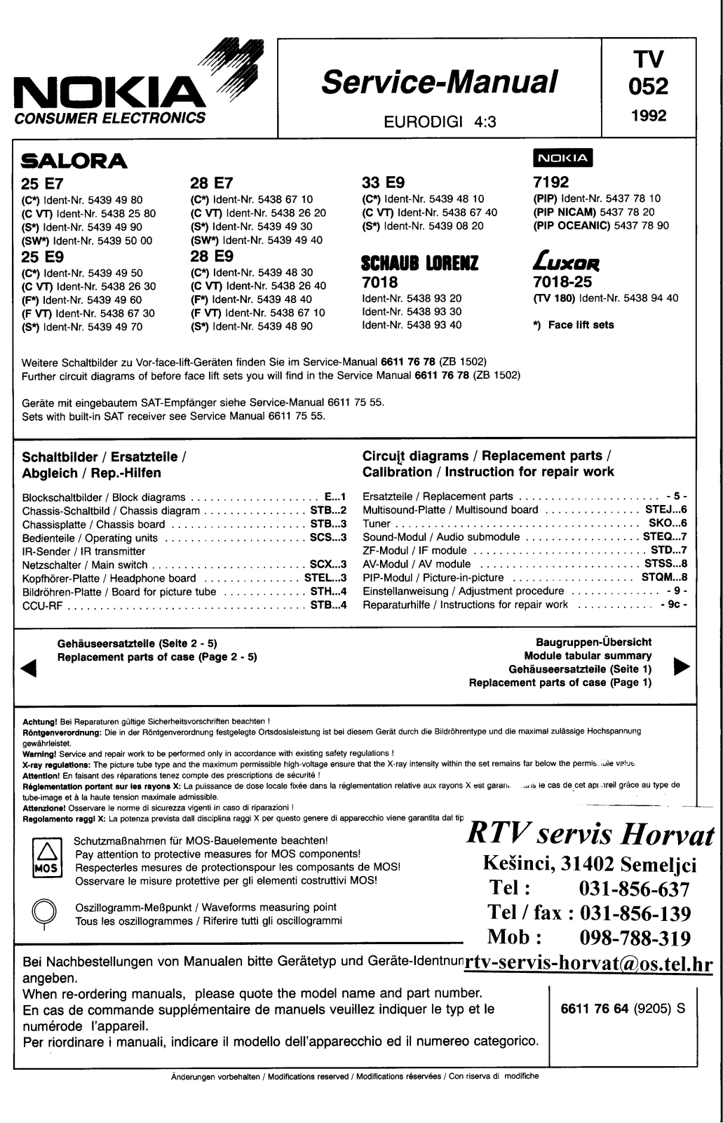 ITT 7192, 25E7, 25E9, 28E7, 28E9 Schematic