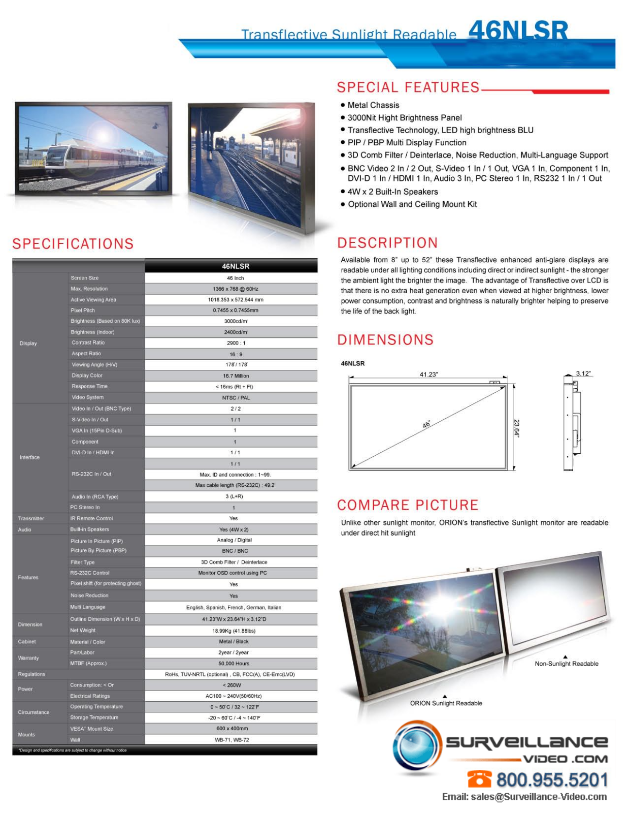 Orion 46RNCSR Specsheet